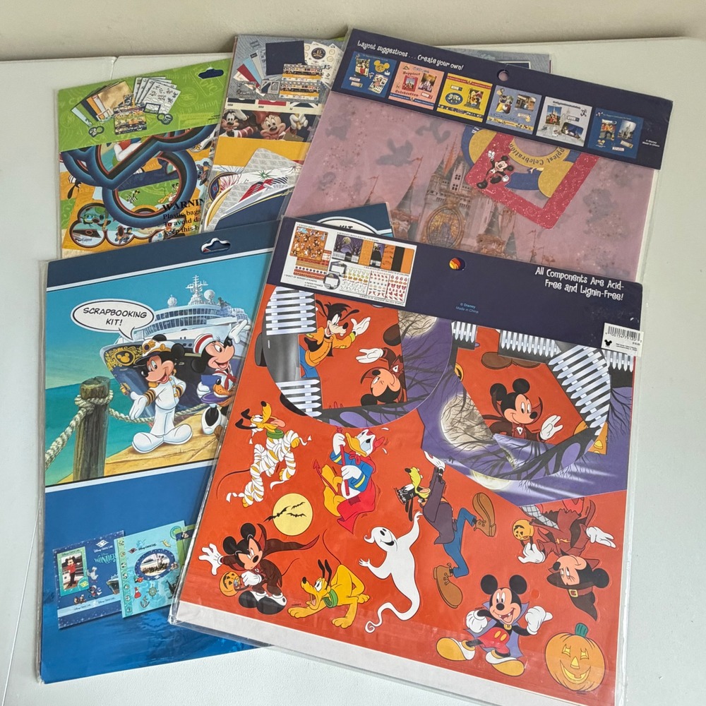 Disney Cruise Scrapbooking Kit Lot of 6 Disneyana Paper Craft Mixed Sealed/Open - Picture 7 of 11